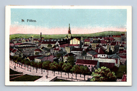 Pohlednice Rakousko St. Pölten panorama 1919 (M30240)