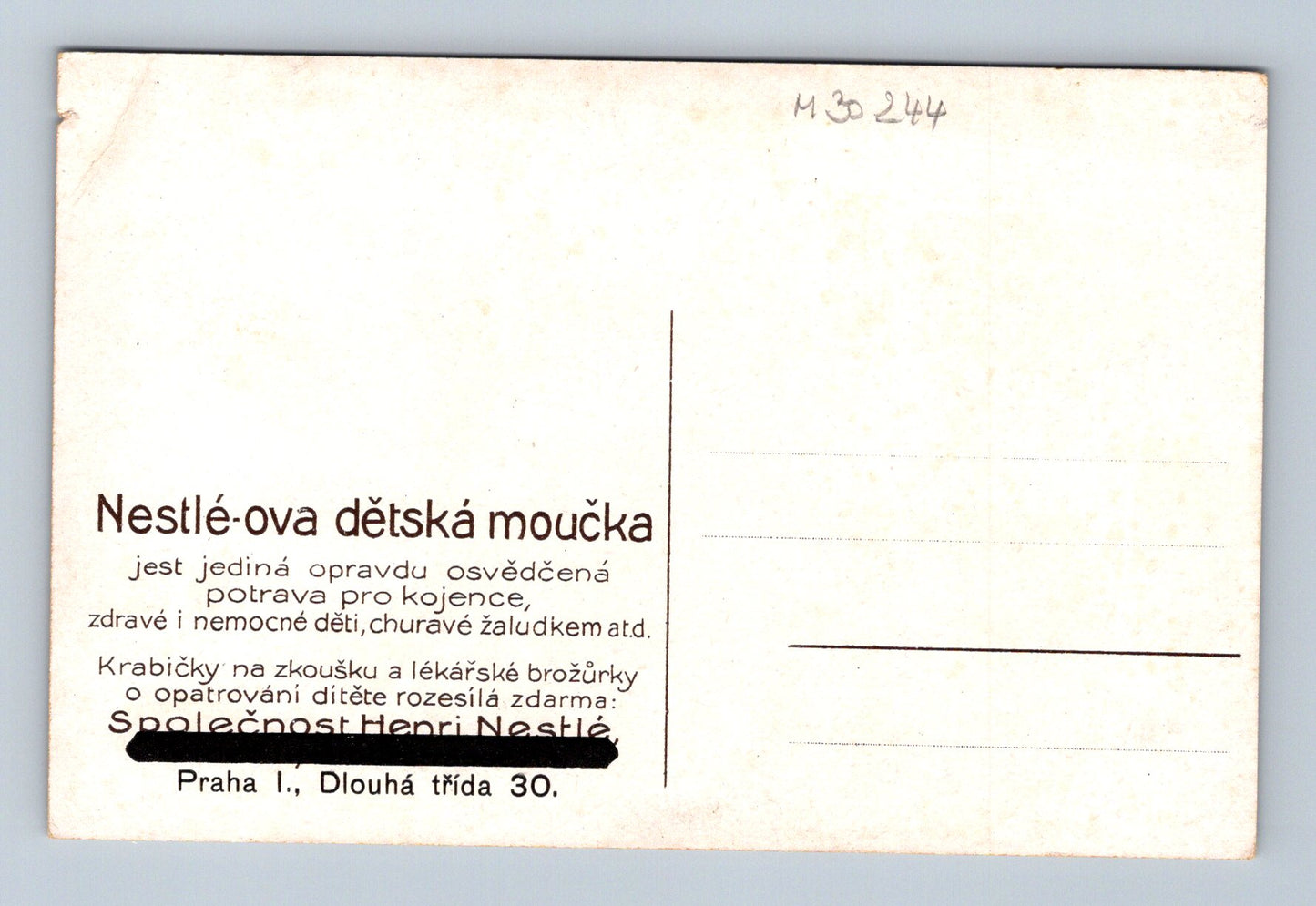 Pohlednice Praha Nestlé dětská moučka reklama (M30244)