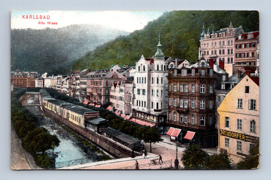 Pohlednice Karlovy Vary Stará louka 1912 (M30250)