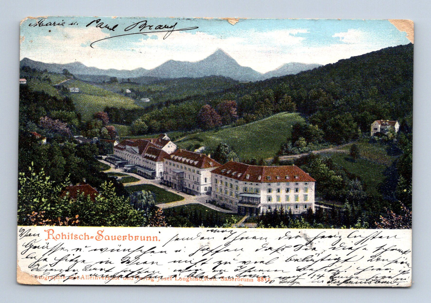 Pohlednice Rakousko Rohitsch-Sauerbrunn lázně 1904 (M30252)