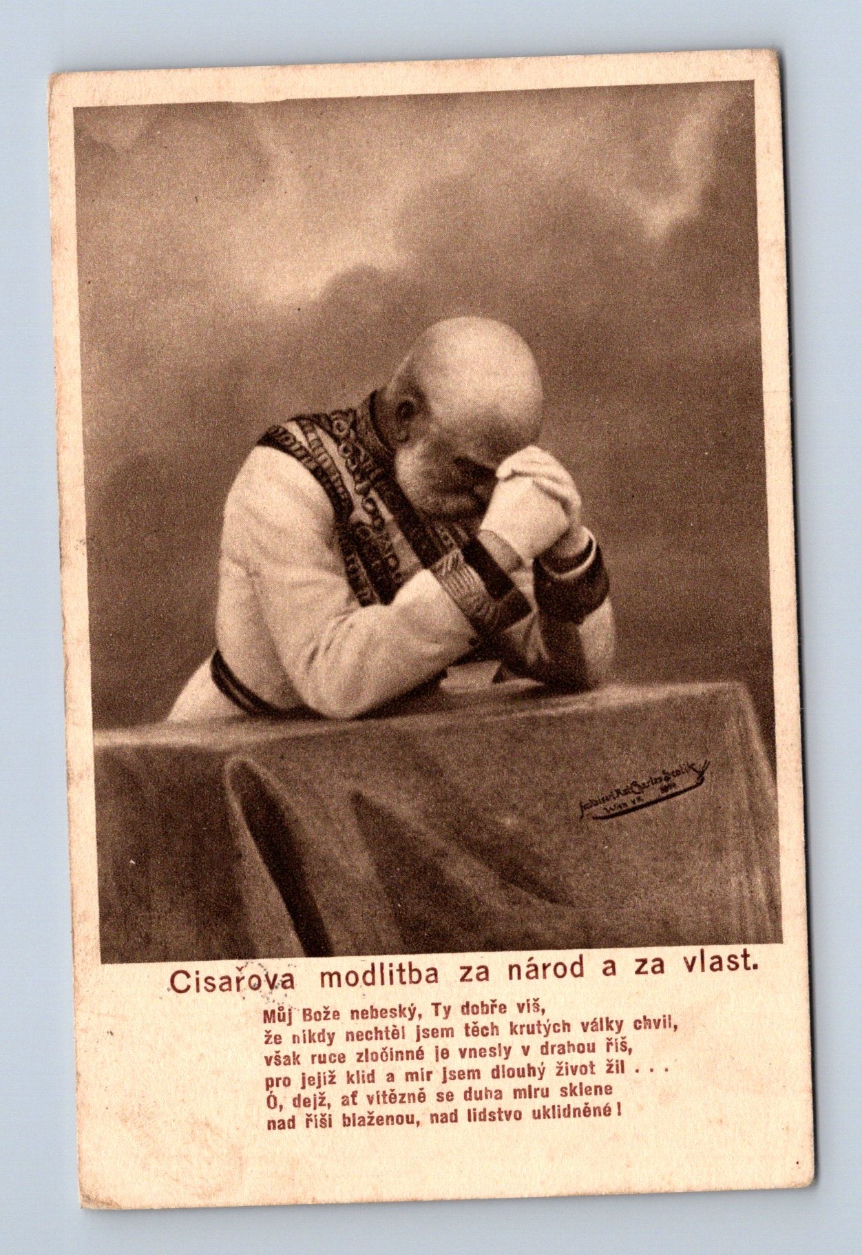 Pohlednice Milovice Císařova modlitba 1910 (M30254)