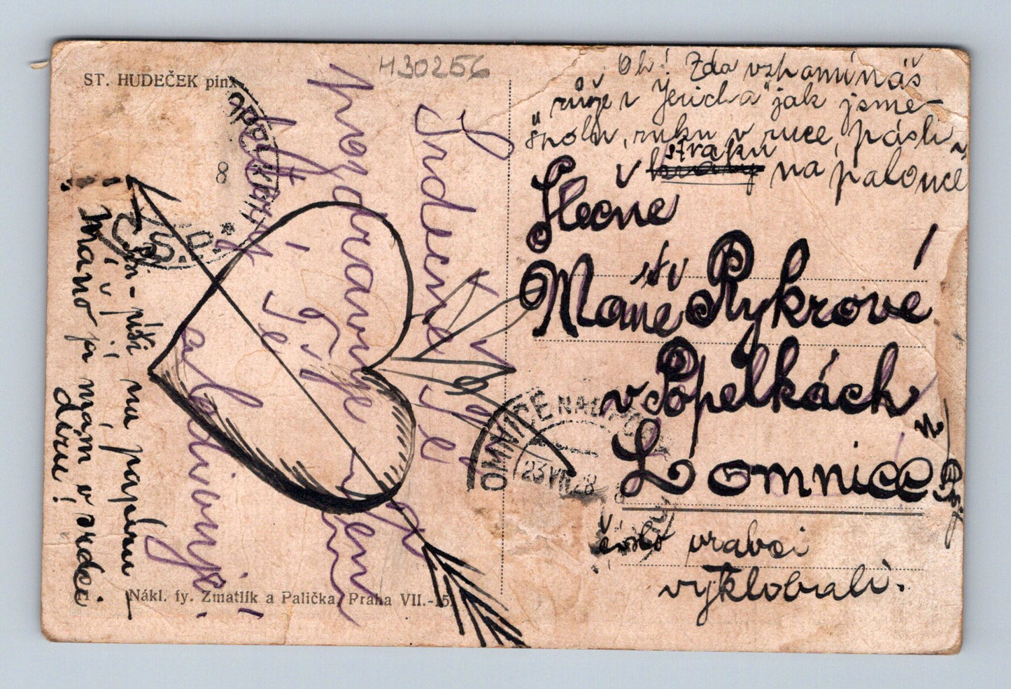 Pohlednice humorný motiv drak, lev a vejce 1923 (M30256)