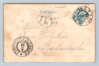 Pohlednice Jilemnice pár s kolem 1909 (M30265)