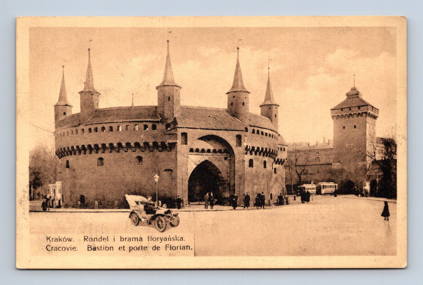 Pohlednice Polsko Krakow Barbakán Florianova brána 1914 (M30268)