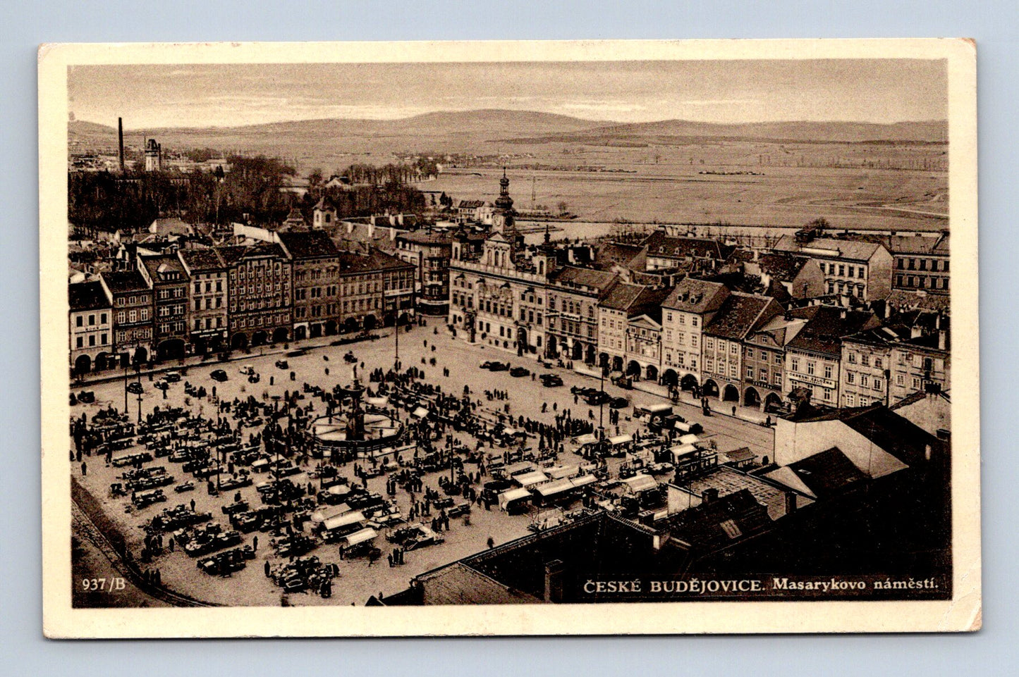 Pohlednice České Budějovice Masarykovo náměstí 1939 (M30276)