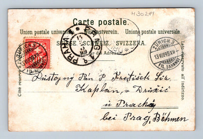 Pohlednice Švýcarsko Curych Landesmuseum 1899 (M30281)