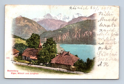 Pohlednice Švýcarsko Beatenberg Eiger Mönch Jungfrau 1902 (M30282)