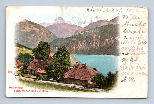 Pohlednice Švýcarsko Beatenberg Eiger Mönch Jungfrau 1902 (M30282)