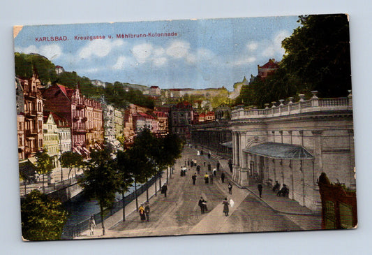 Pohlednice Karlovy Vary Kreuzgasse Kolonáda 1944 (M30283)