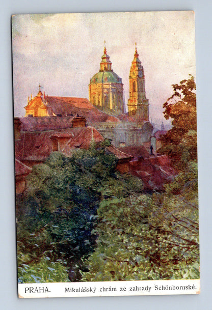 Praha Mikulášský chrám ze Schönbornské zahrady 1908 (M30288)