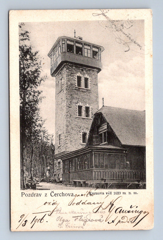 Pohlednice Čerchov Kuršova věž 1916 (M30289)