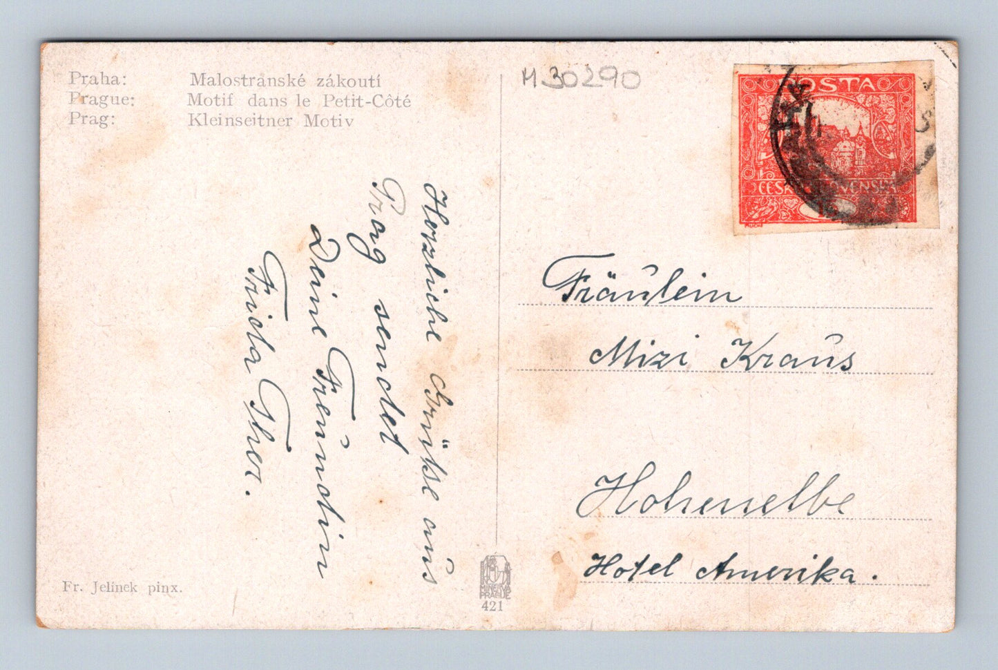 Pohlednice Praha Malostranské zákoutí 1920s (M30290)