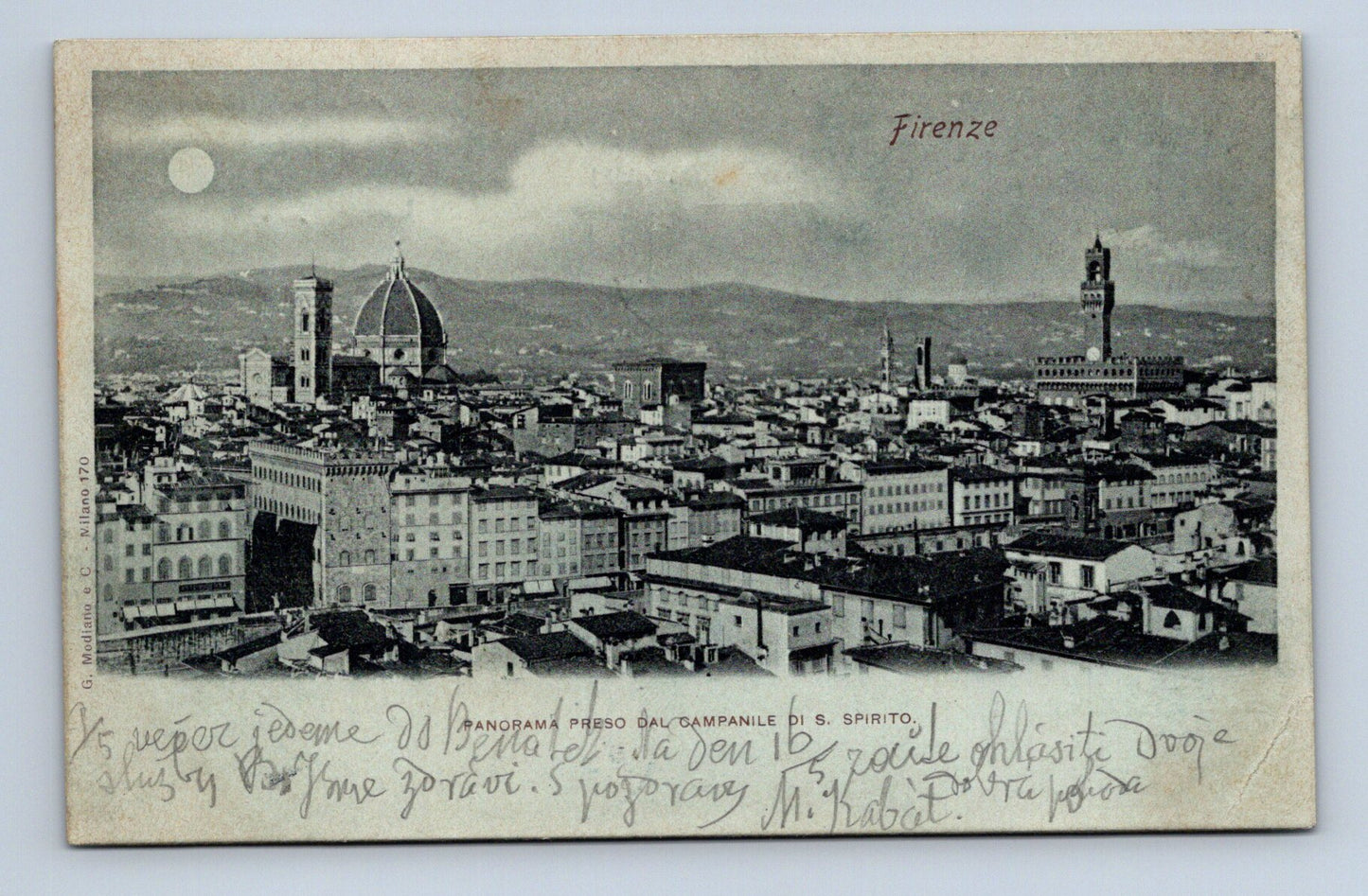 Pohlednice Itálie Firenze panorama 1920 (M30294)