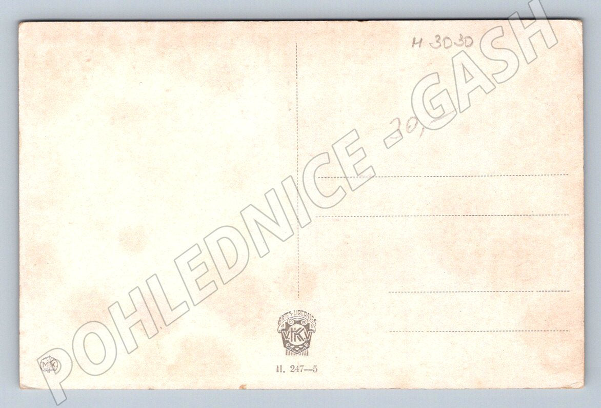 Postcard portrait of a woman with a colorful scarf (M3030)