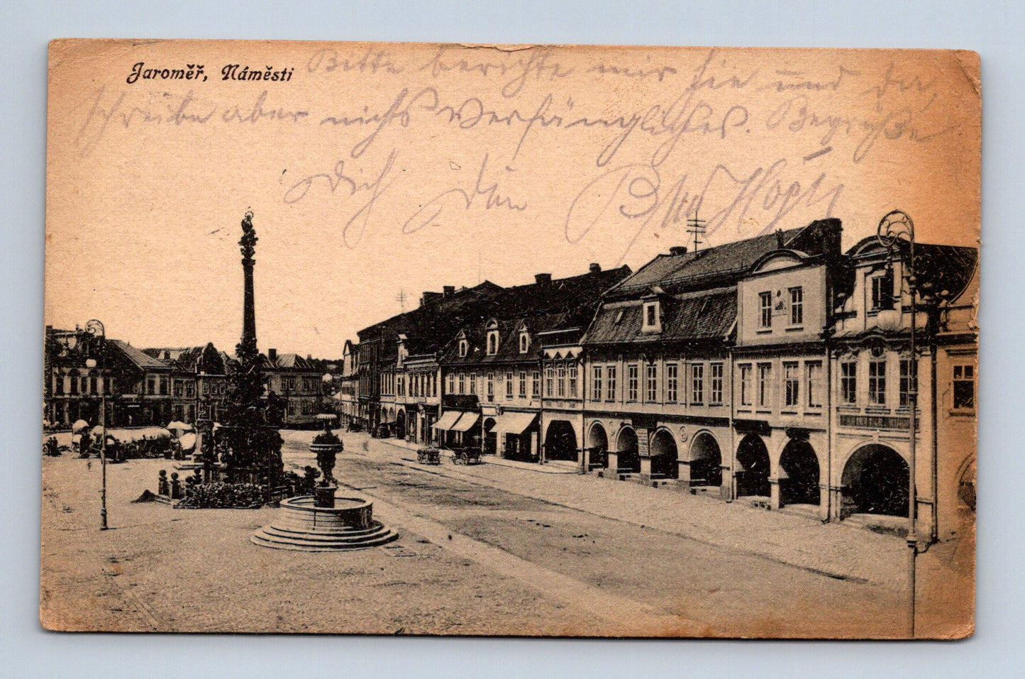 Pohlednice Jaroměř náměstí 1918 (M30307)