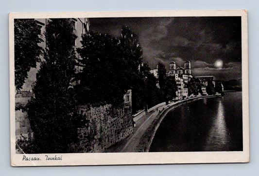 Pohlednice Německo Passau, Innkai noční scéna cca 1930 (M30313)