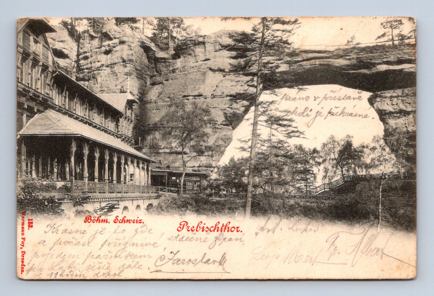 Pohlednice Pravčická brána Böhm. Schweiz. 1899 (M30319)