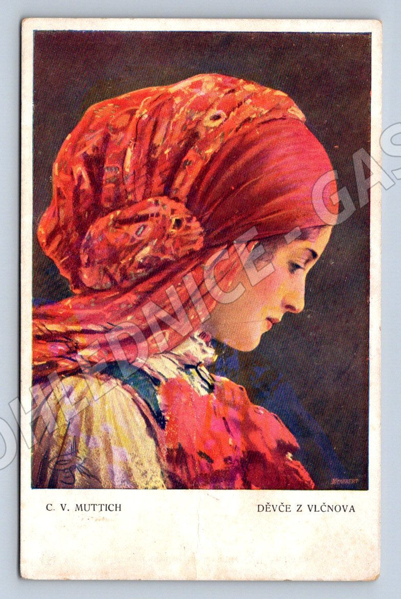 Postcard of a girl from Vlčnov CV Muttich (M3032)