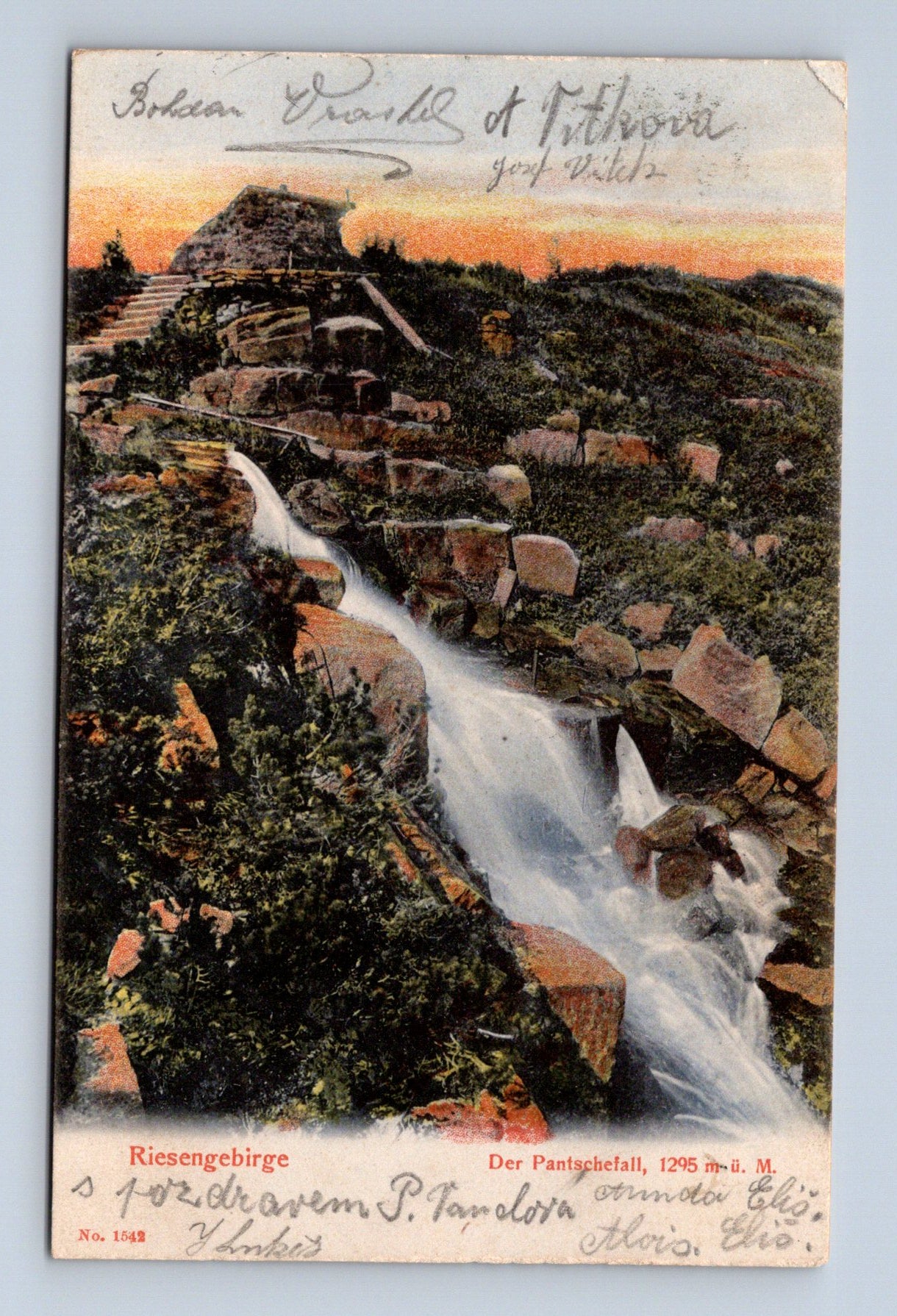 Pohlednice Krkonoše Pančavský vodopád 1918 (M30326)