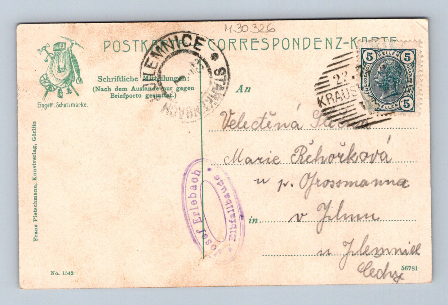 Pohlednice Krkonoše Pančavský vodopád 1918 (M30326)