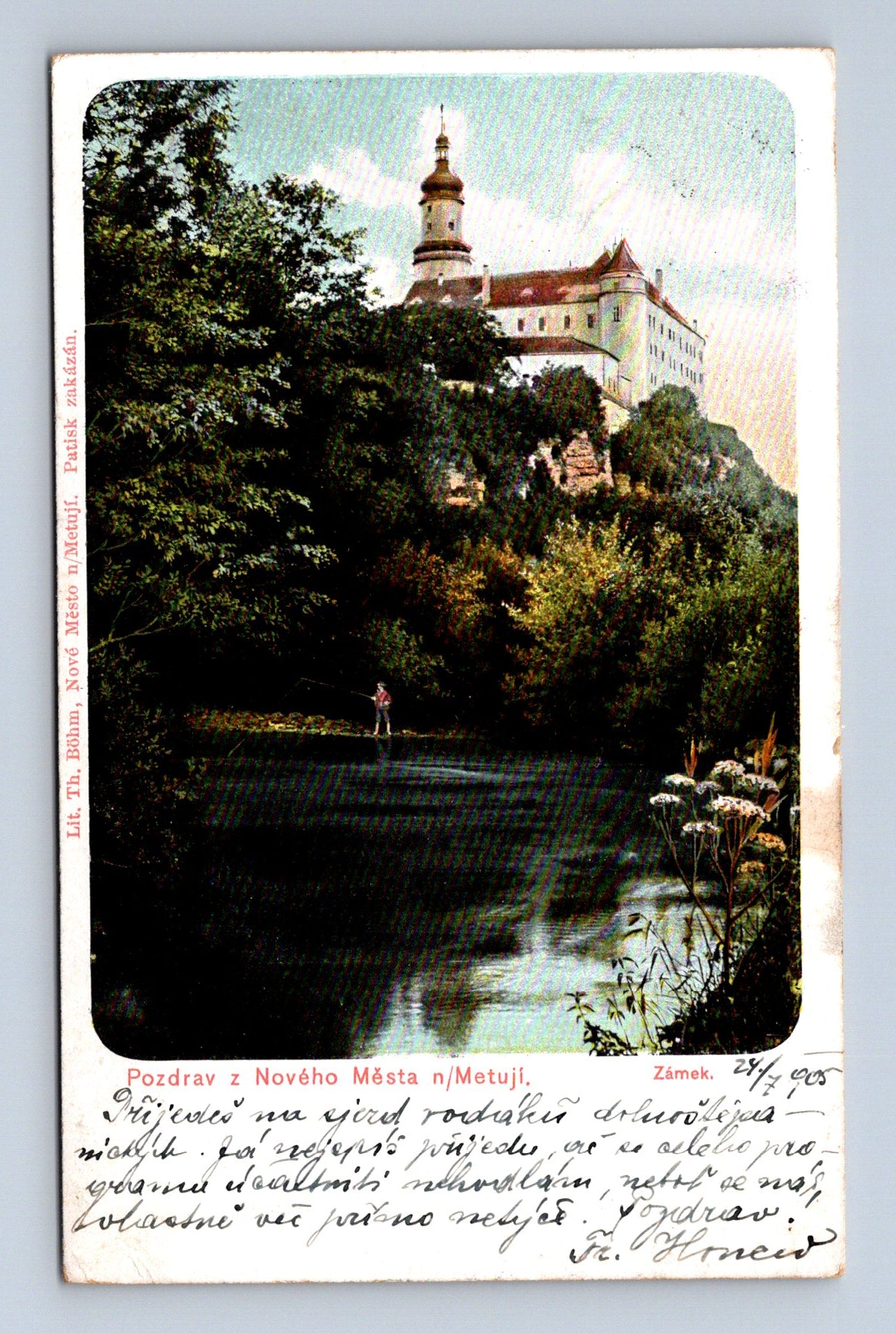 Pohlednice Nové Město nad Metují zámek 1908 (M30328)
