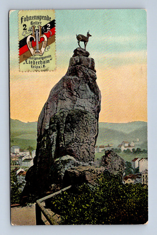 Pohlednice Vrchlabí skála se srnkou 1909 (M30333)