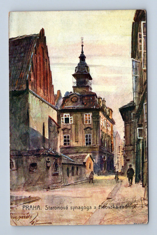Pohlednice Praha Staronová synagoga a Židovská radnice 1903 (M30336)