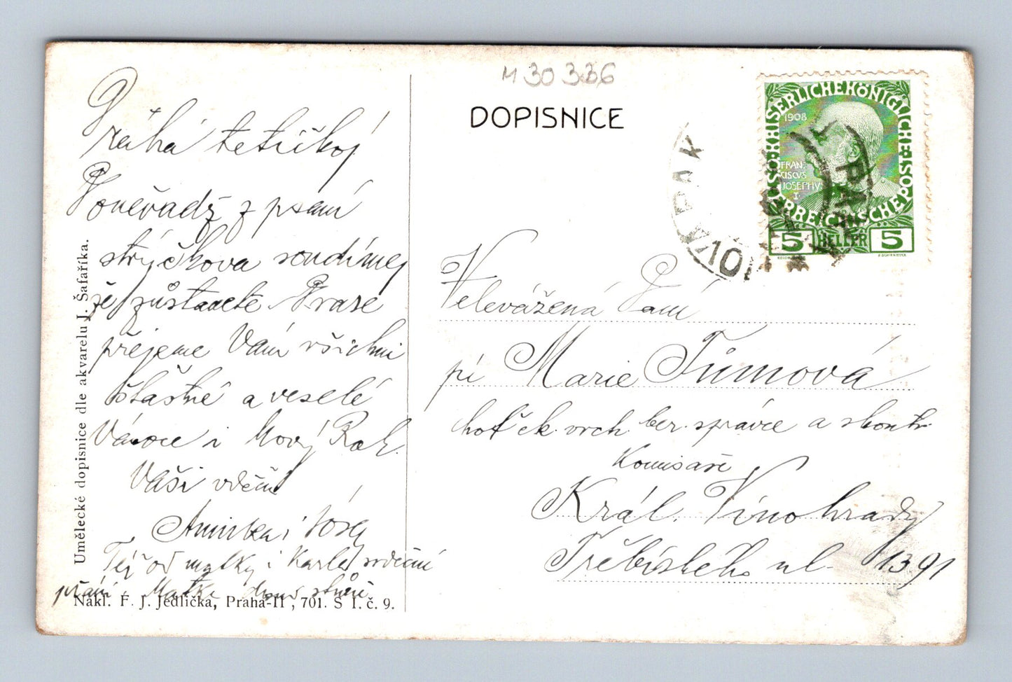 Pohlednice Praha Staronová synagoga a Židovská radnice 1903 (M30336)
