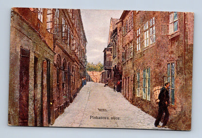 Pohlednice Praha Bývalé Pražské Ghetto Pinkasova ulice malba (M30338)