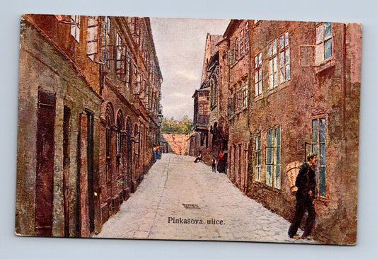 Pohlednice Praha Bývalé Pražské Ghetto Pinkasova ulice malba (M30338)