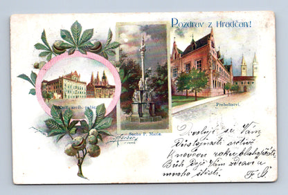 Pohlednice Praha Hradčany arcibiskupský palác 1909 (M30340)