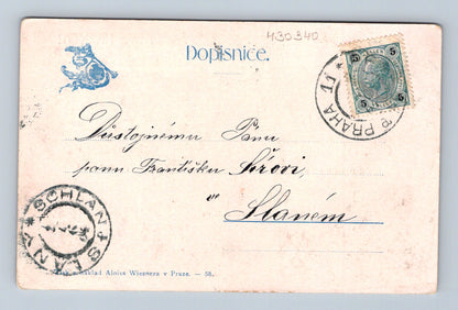 Pohlednice Praha Hradčany arcibiskupský palác 1909 (M30340)
