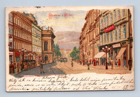 Pohlednice Praha Ferdinandova třída 1909 (M30346)