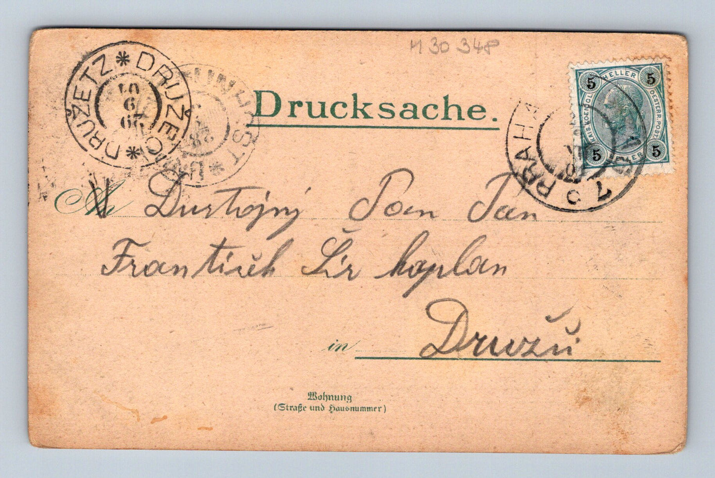 Pohlednice Německo Hameln historické budovy Nový rok 1907 (M30348)
