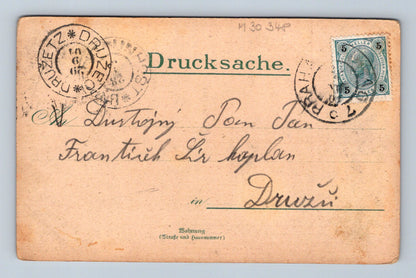 Pohlednice Německo Hameln historické budovy Nový rok 1907 (M30348)
