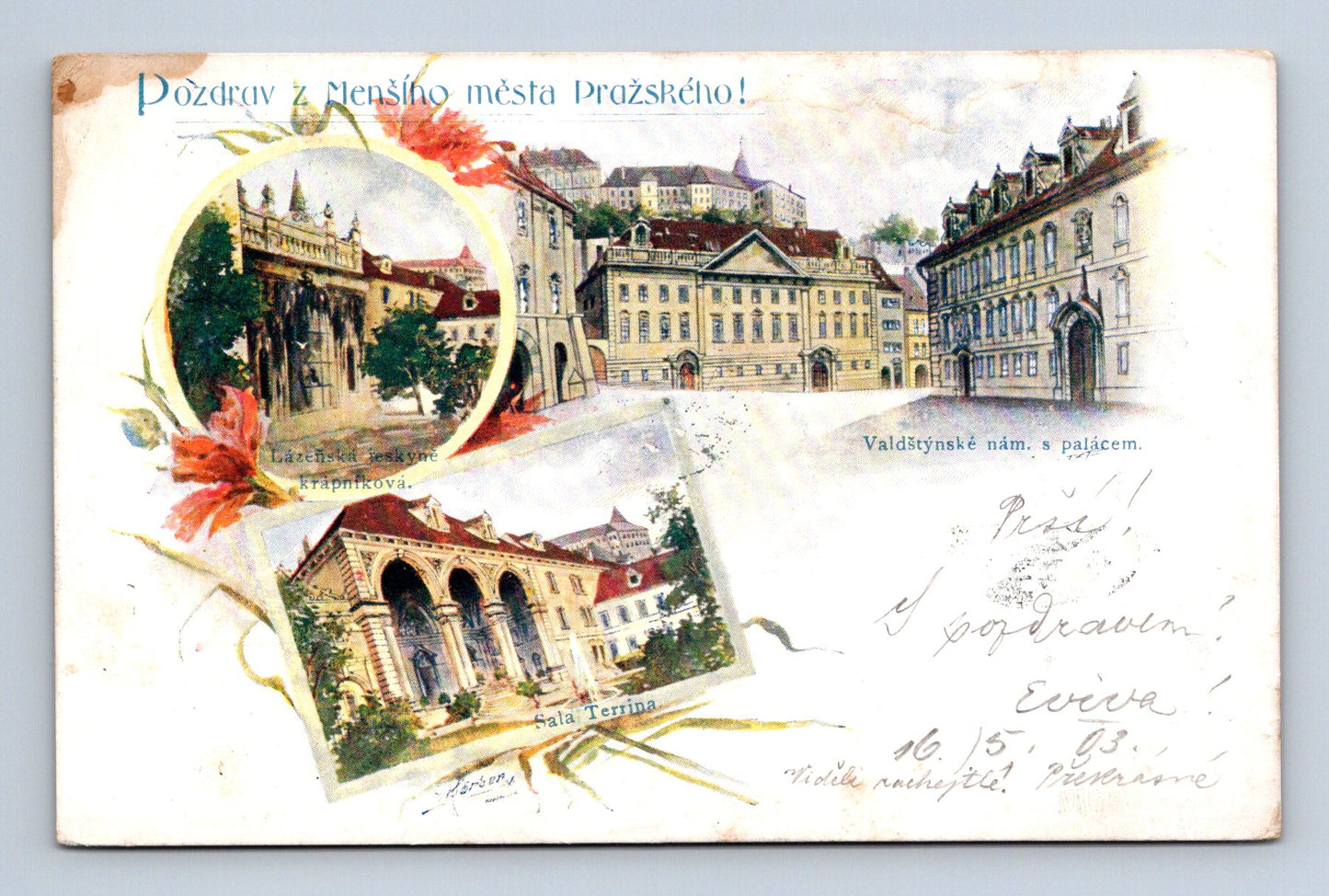 Pohlednice Praha Menší město Valdštejnské náměstí 1903 (M30351)