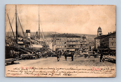 Pohlednice Chorvatsko Fiume (Rijeka) přístav 1905 (M30352)