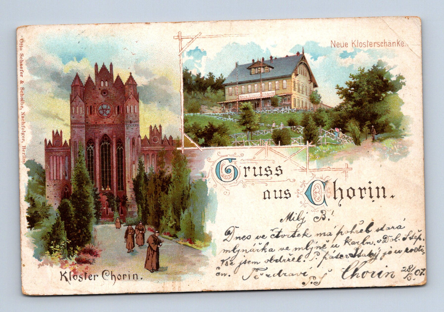 Pohlednice Německo Chorin klášter a hospoda 1901 (M30354)