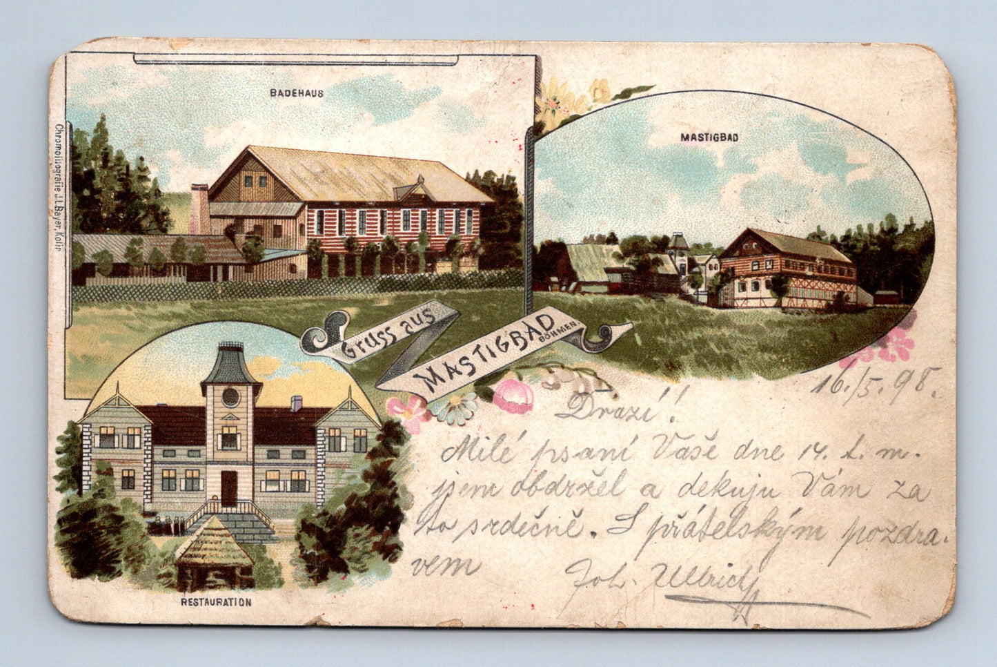 Pohlednice Lázně Bělohrad Mastigbad 1898 (M30357)