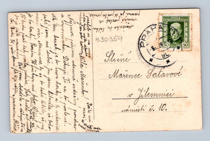 Pohlednice dívka s květinami 1950 (M30359)