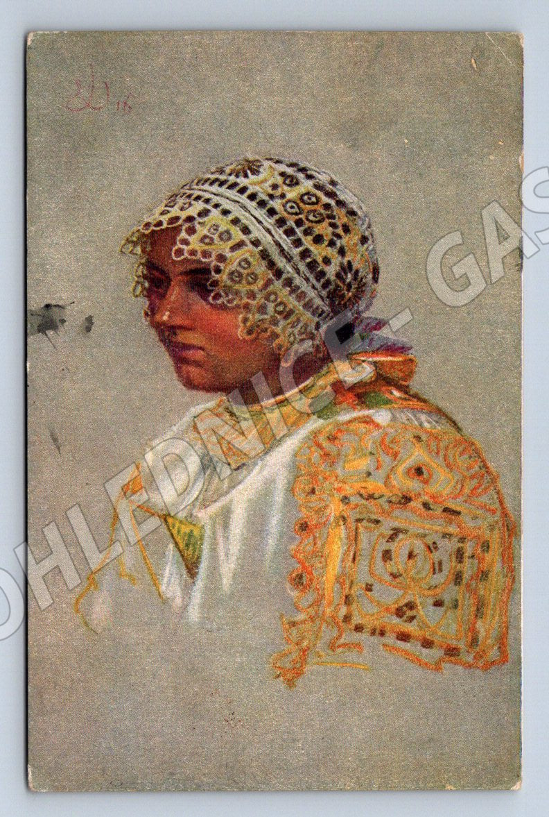 Postcard by Jož Uprko The Girl from Píšťany 1920 (M3036)
