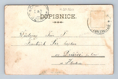 Pohlednice Libušín kostel a obec 1913 (M30360)