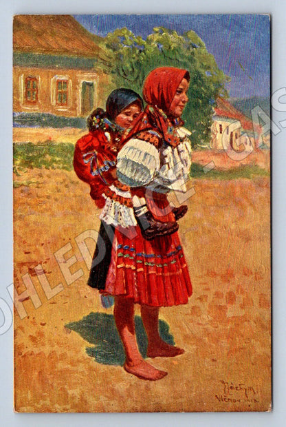 Postcard J Jáchym For a discussion folk costume (M3037)
