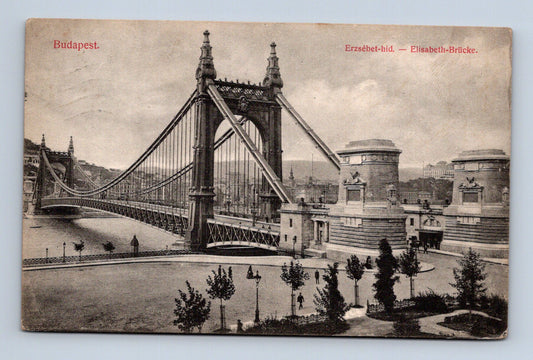 Pohlednice Maďarsko Budapešť Alžbětin most 1912 (M30372)