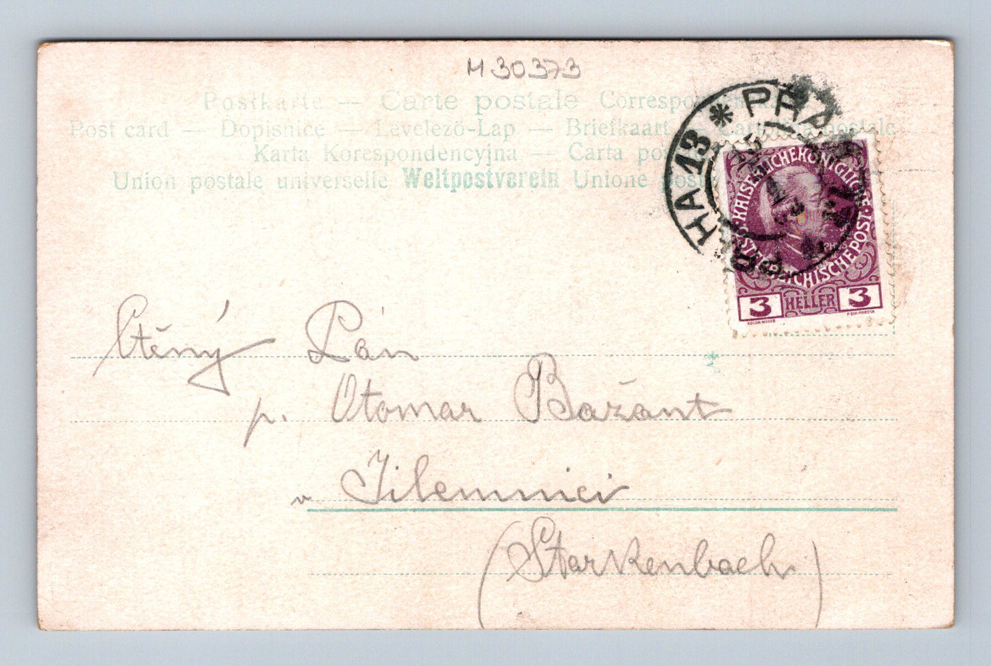Pohlednice Praha žena s květinami 1908 (M30373)