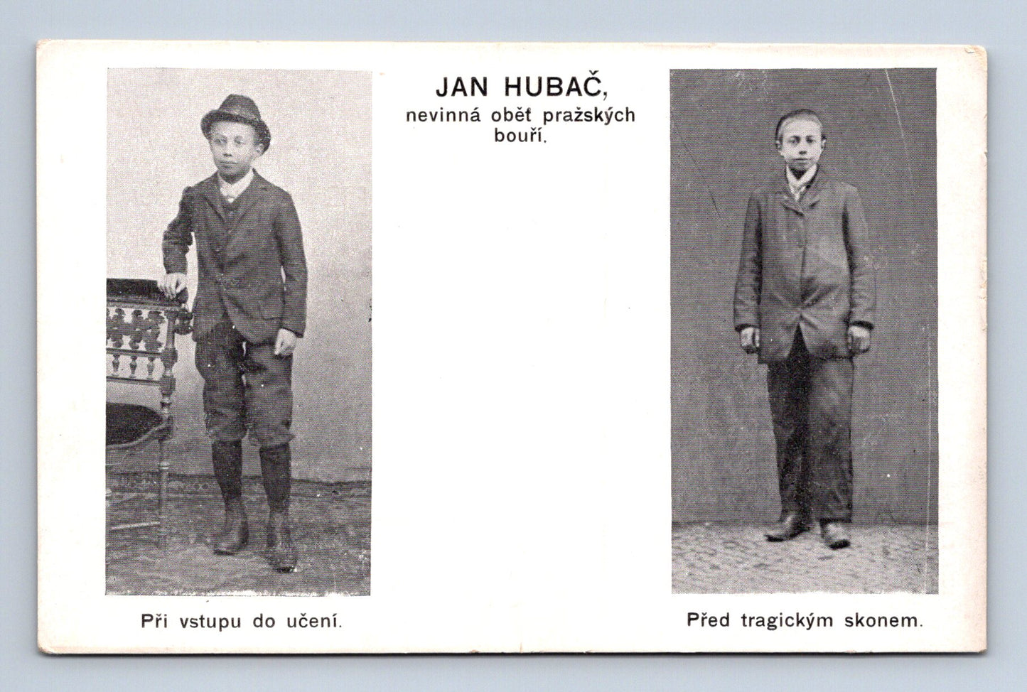 Pohlednice Jan Hubač oběť pražských bouří (M30376)