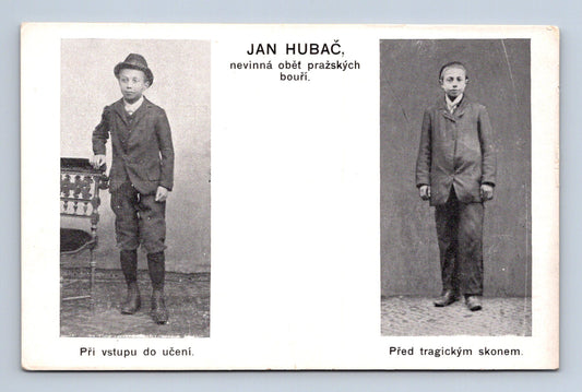 Pohlednice Jan Hubač oběť pražských bouří (M30376)