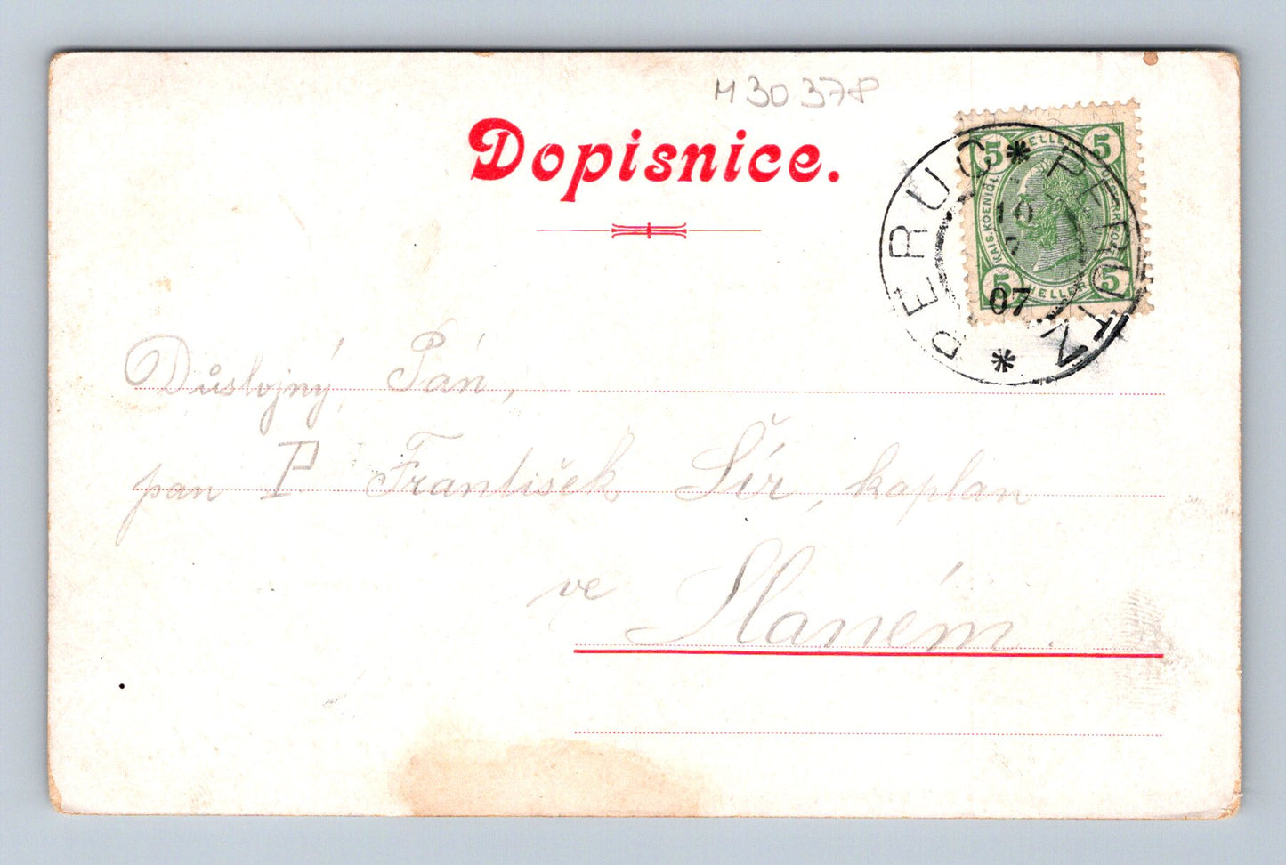 Pohlednice Peruc zámek kostel Boženina studánka 1902 (M30378)