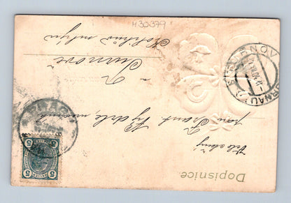 Pohlednice Novoroční čtyřlístek štěstí 1905 (M30379)