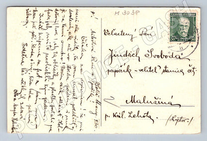 Postcard woman in traditional costume at work 1930 (M3038)